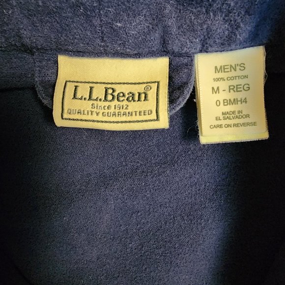 Men's sz M Navy Flannel Shawl Collar Tie Waist 44" Robe - SOFT & THICK - Picture 6 of 12